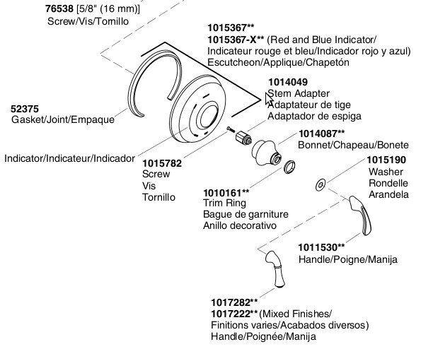 Image for I'm trying to remove a kohler shower handle which has no set screws