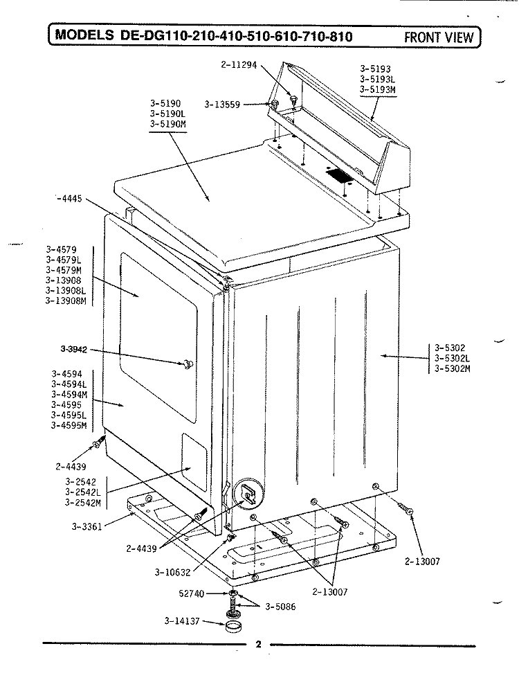 Image for cover removal for Maytag DE410 Dryer