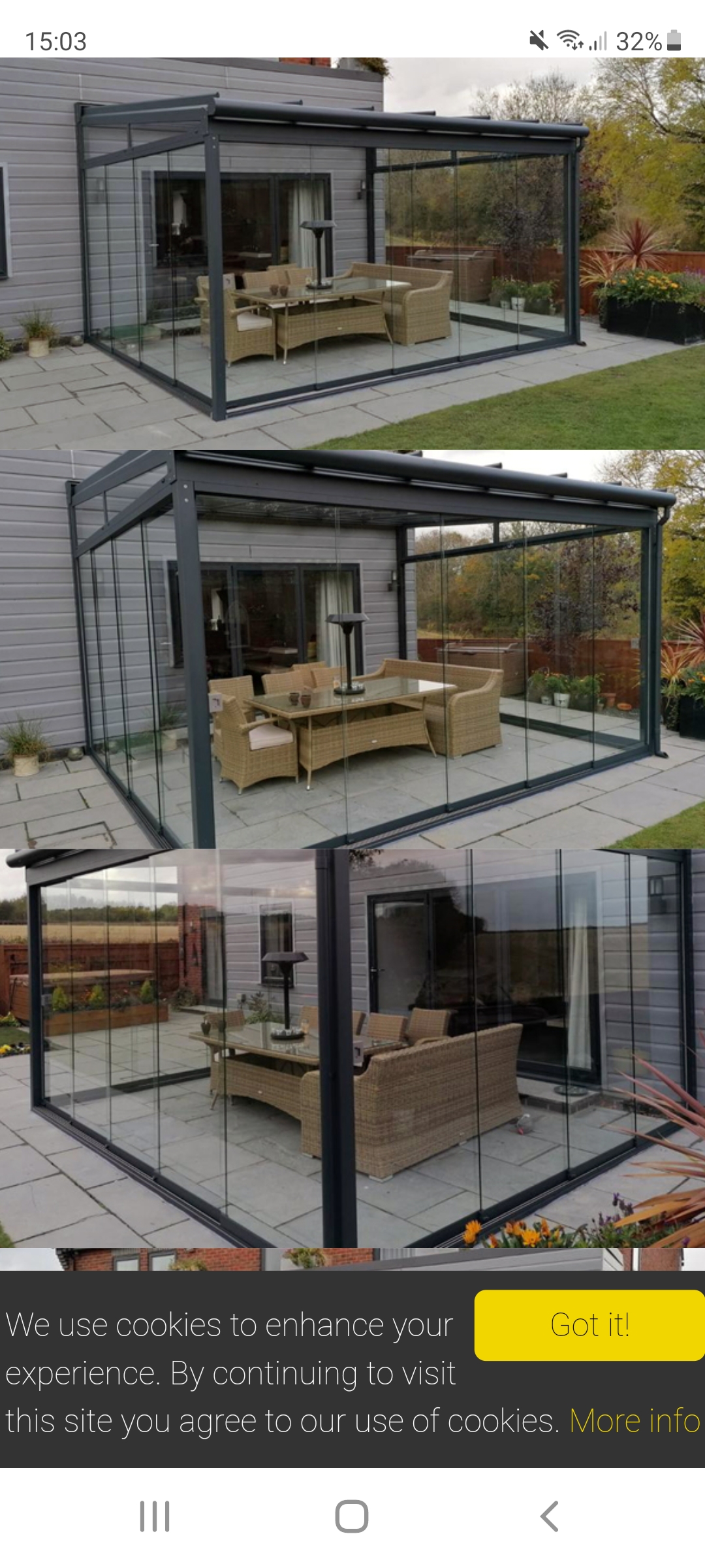 Image for Glass conservatory with sliding doors