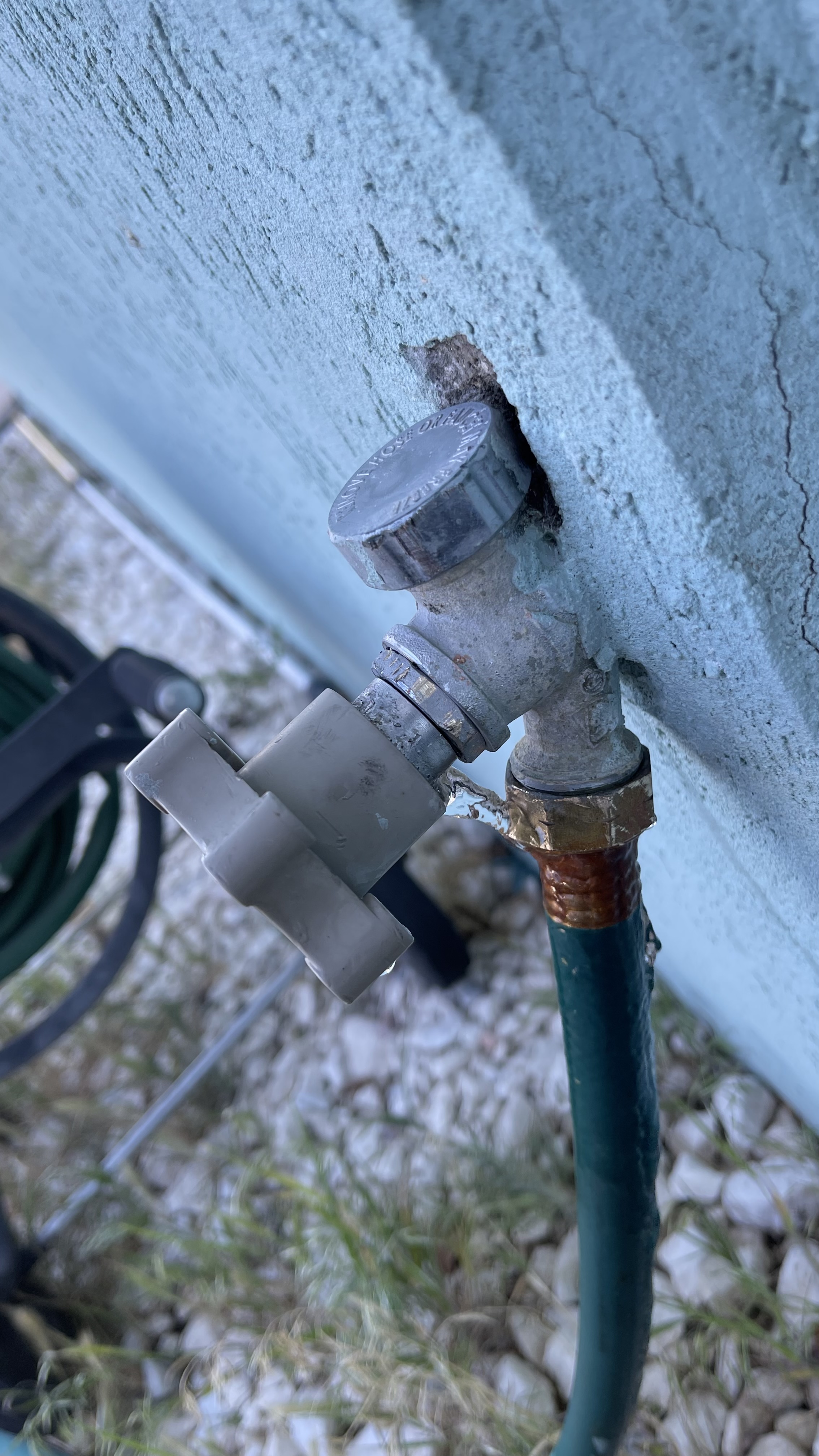 Image for Outdoor spigot leaking from handle when turned on
