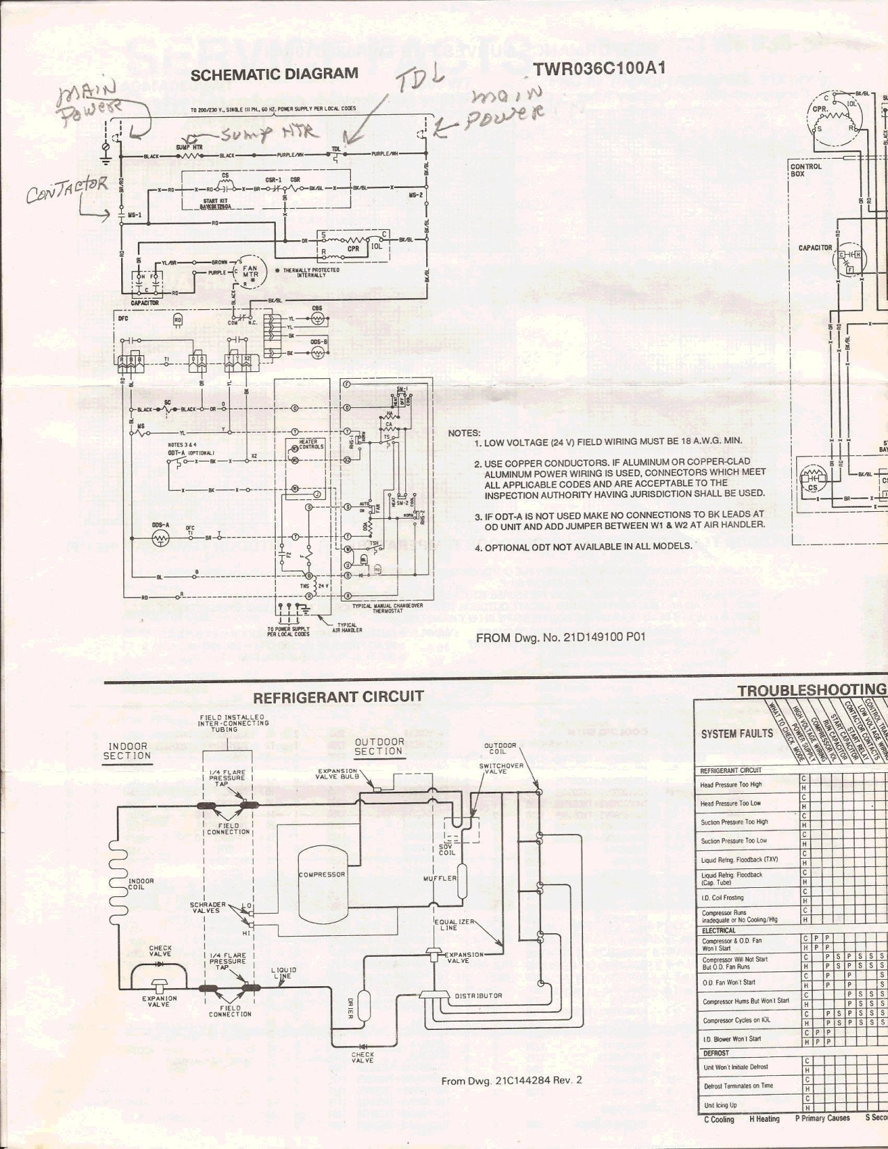 Image for Does anyone have a picture of where you wire in a Trane sump heater?