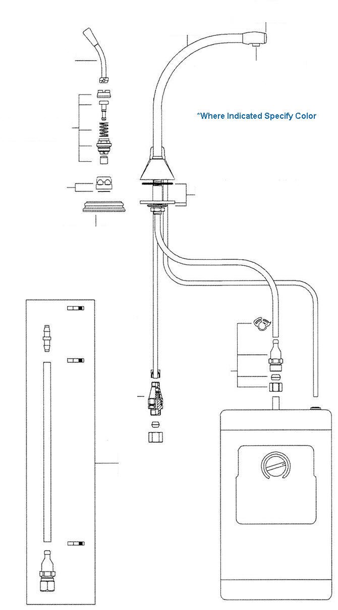 Image for trying to locate flexible hose that connects from Franke little butler insta hot water dispenser to faucet