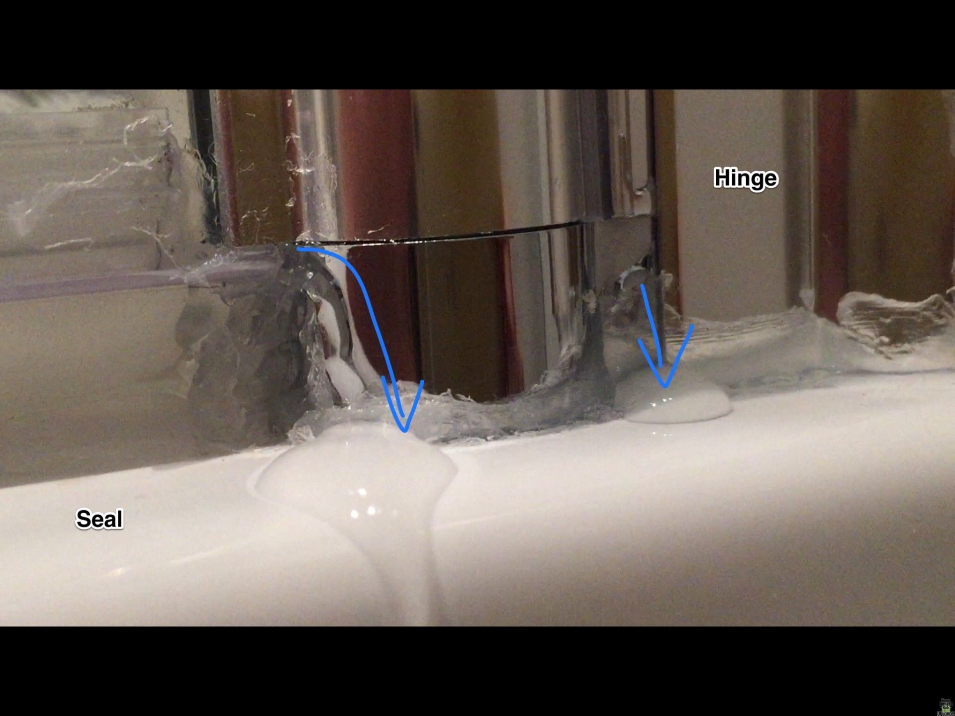 Image for Leak in bath screen hinge 