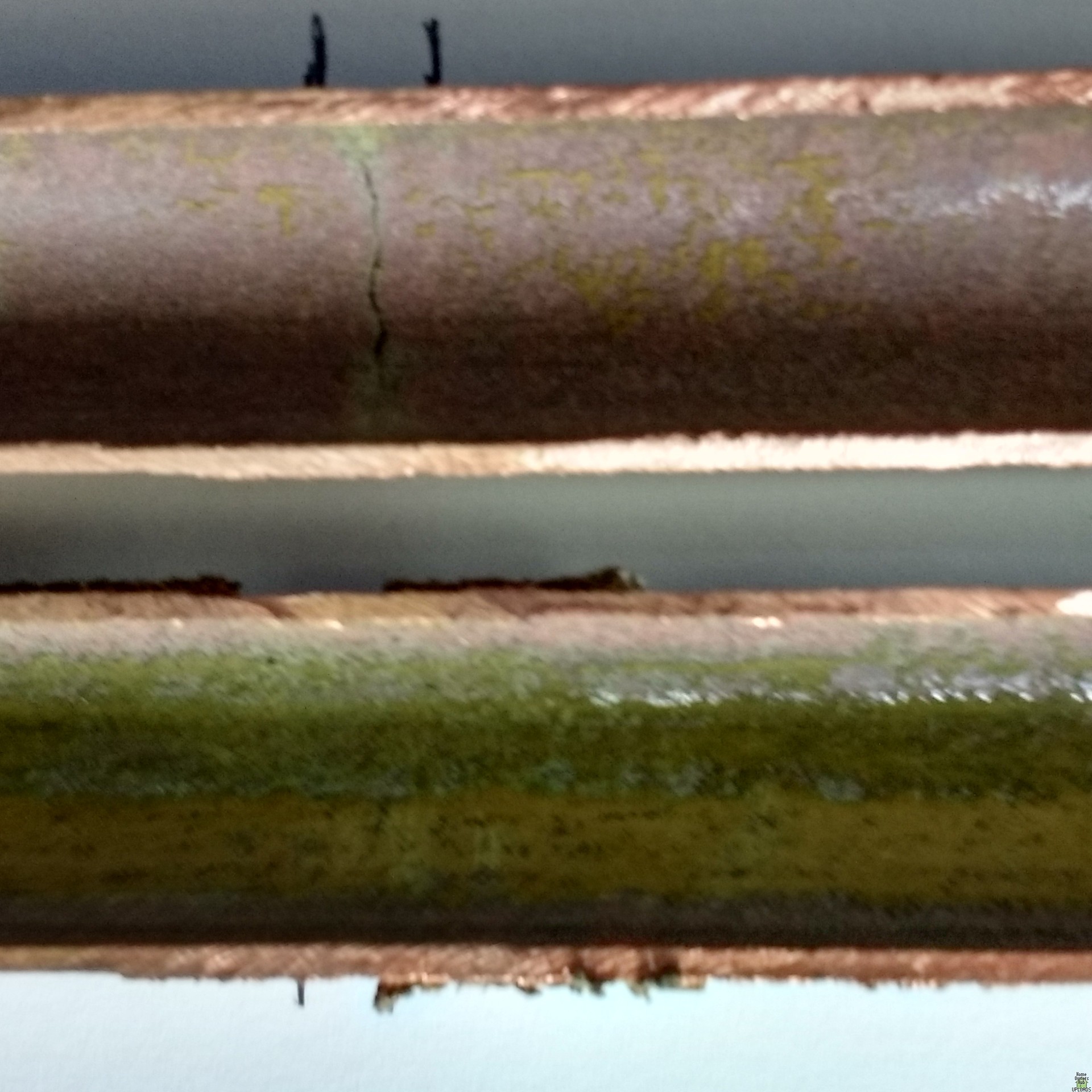 Image for Green deposit on inside half of half inch cold water copper pipe