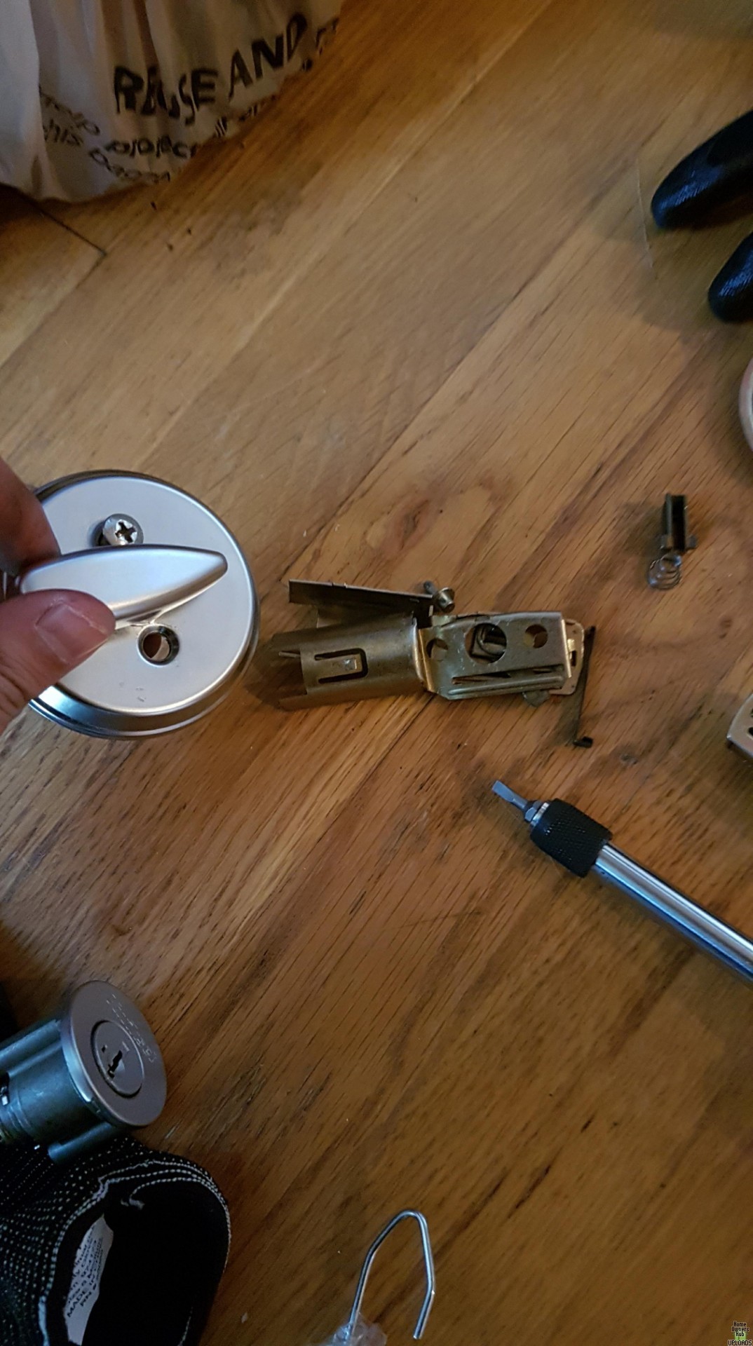 Image for Deadbolt stuck in locked position. Removed all parts and it is still stuck.
