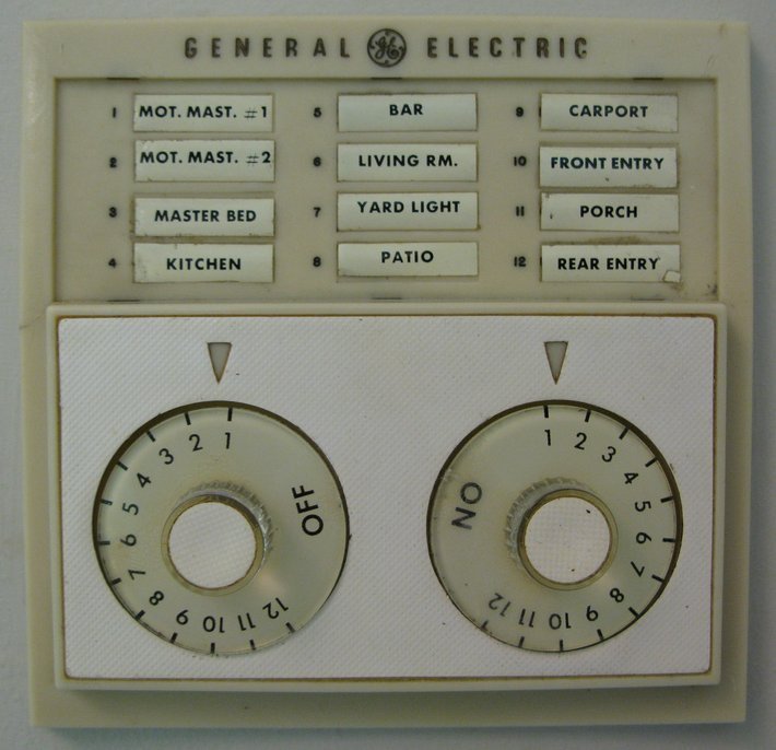 Image for 1961 GE DUAL DIAL 12 STATION LIGHT CONTROL PANEL ?