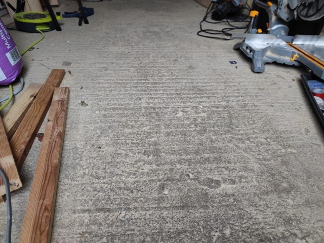 Image for To self-level or not garage concrete floor with "grooves/waves" to convert to home office