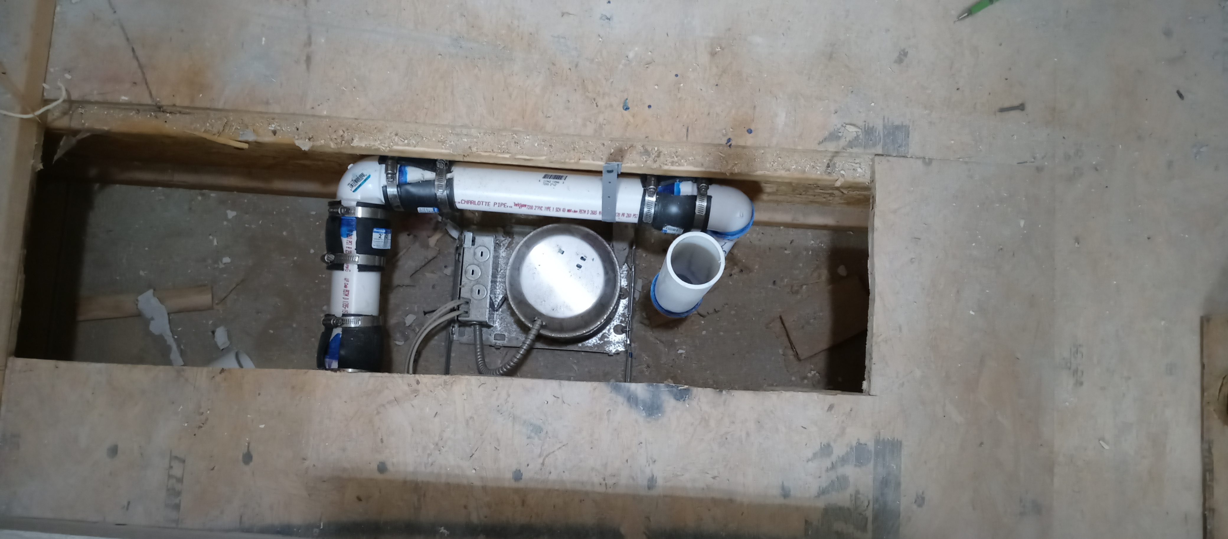 Image for Is it a problem if recessed light fixture touches PVC sewage pipe